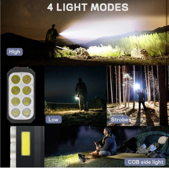 Solar Flashlight Rechargeable 8 LED Handheld, New in Box - Picture 7 of 8